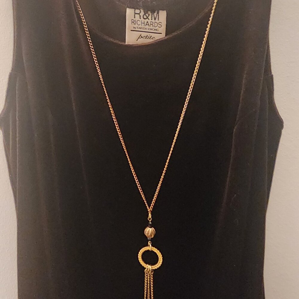 R & M Richards By Karen Wong Black Sleeveless Dress With Necklace Womens 6 - Picture 4 of 4